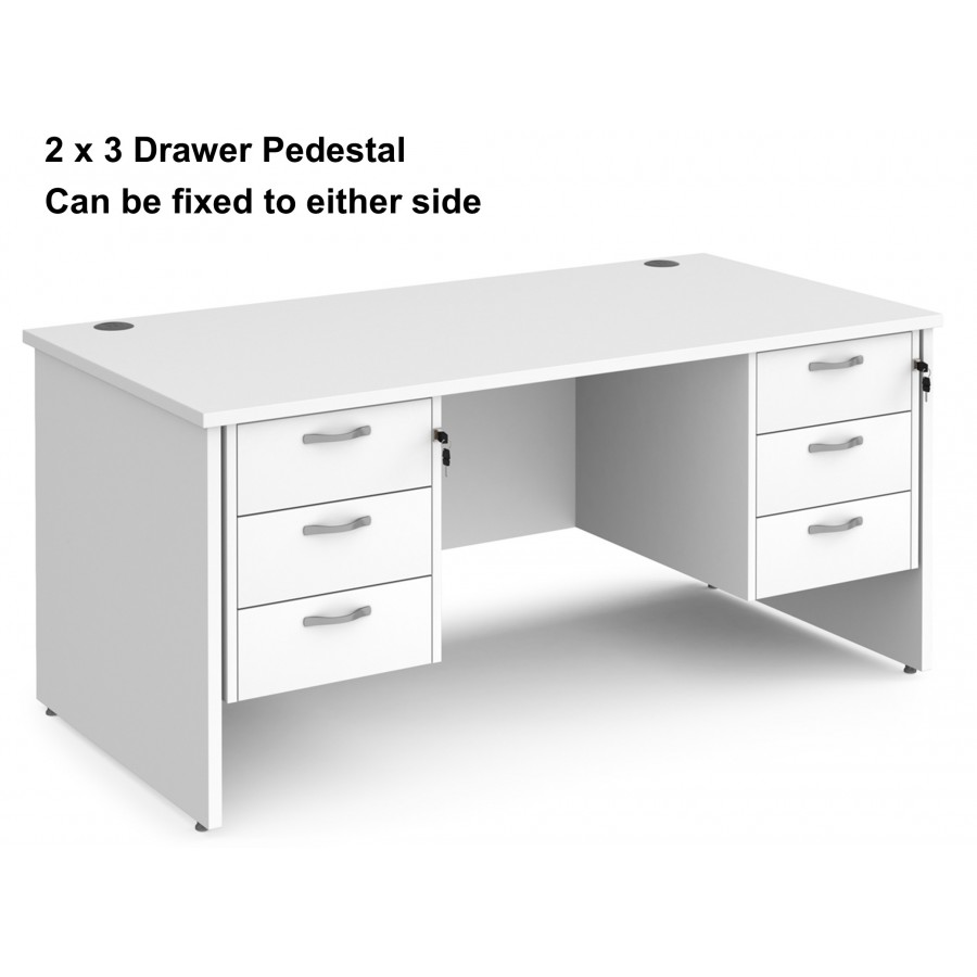 Maestro Panel End Straight Desk with 2 x Pedestals